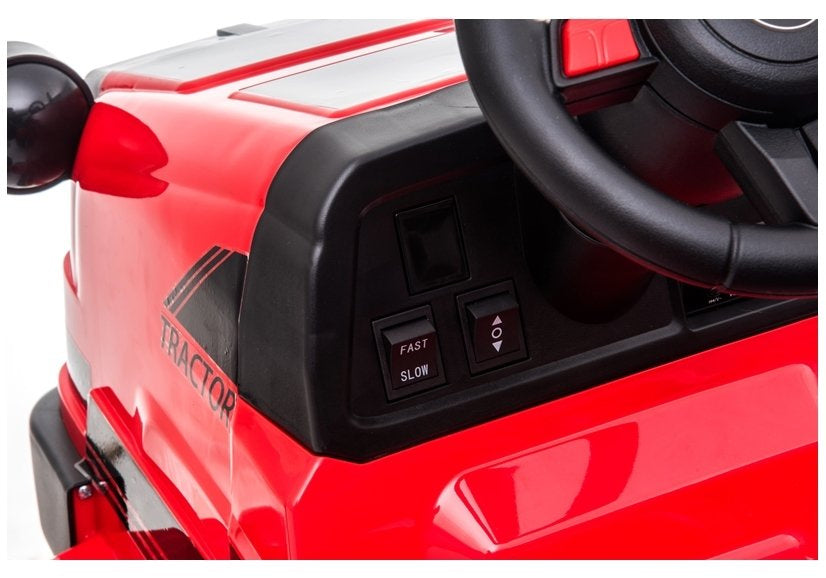 Vaikiškas elektrinis traktorius su priekaba CH9959 raudonas