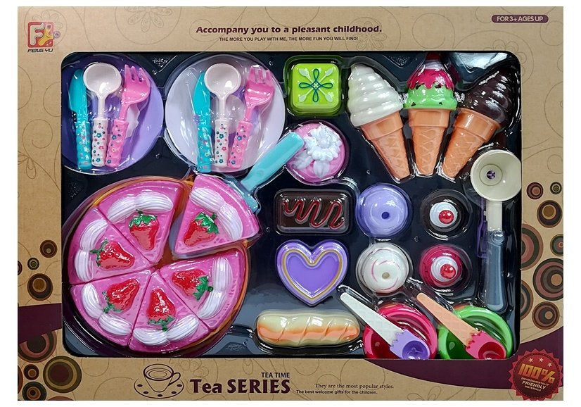 Saldumynų rinkinys su tortu ir priedais