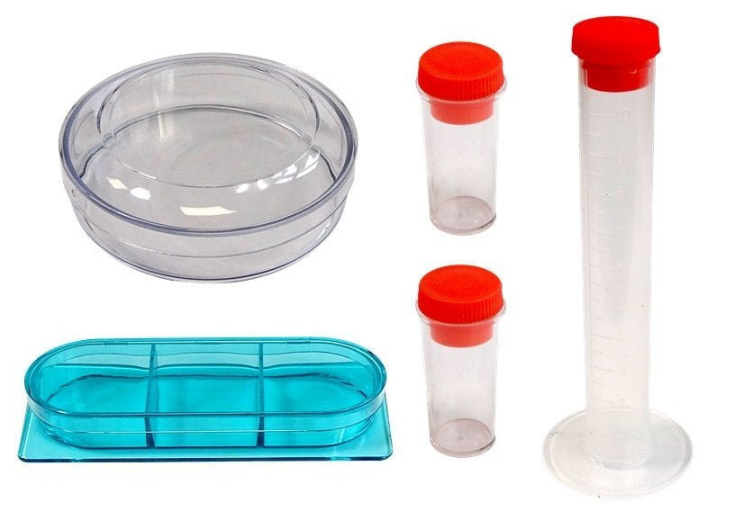 Vaikiškas mikroskopas 300x 600x 1200x lagamine, 28 el.