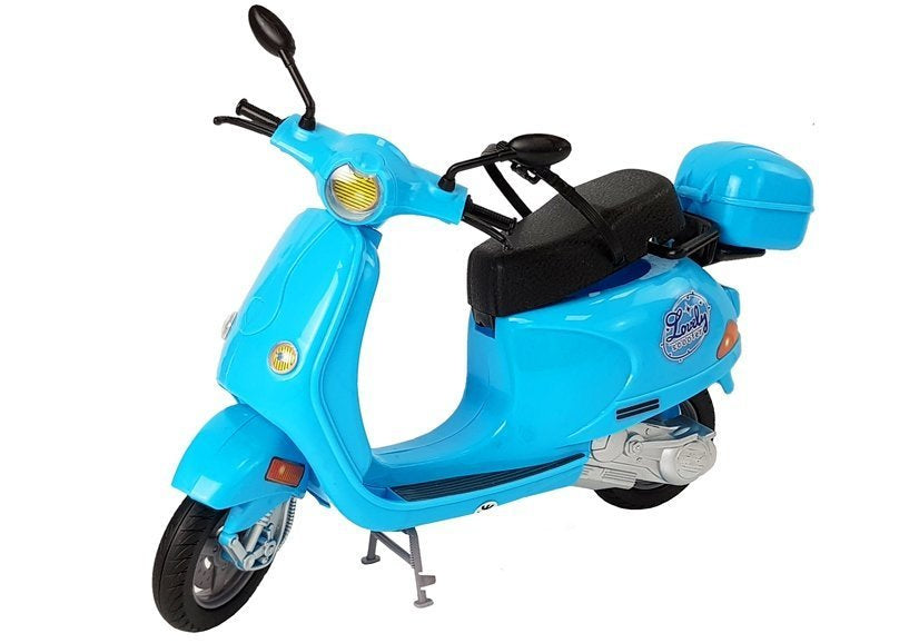 Lėlė su rožiniu motoroleriu ir priedais