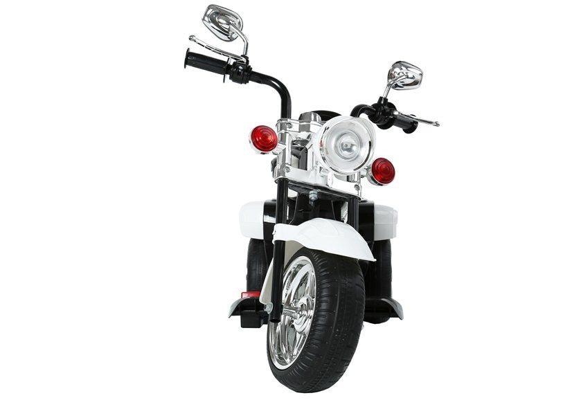 Vienvietis triratis elektrinis motociklas vaikams TR1501, baltas