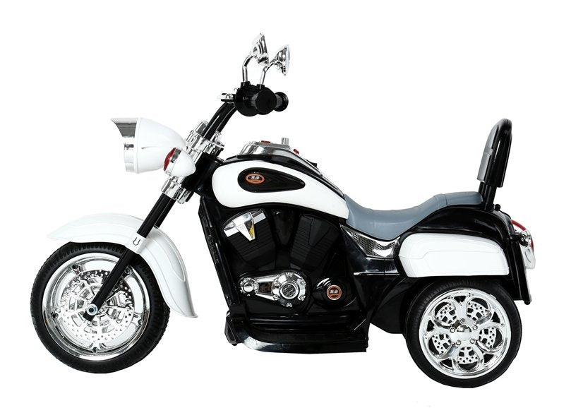 Vienvietis triratis elektrinis motociklas vaikams TR1501, baltas