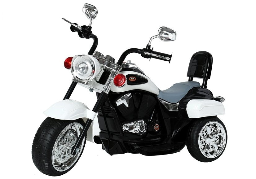 Vienvietis triratis elektrinis motociklas vaikams TR1501, baltas