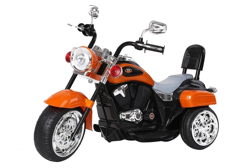 Vienvietis triratis elektrinis motociklas vaikams TR1501, oranžinis