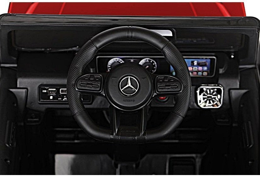 Vienvietis elektrinis džipas Mercedes Benz G63 AMG, raudonas lakuotas