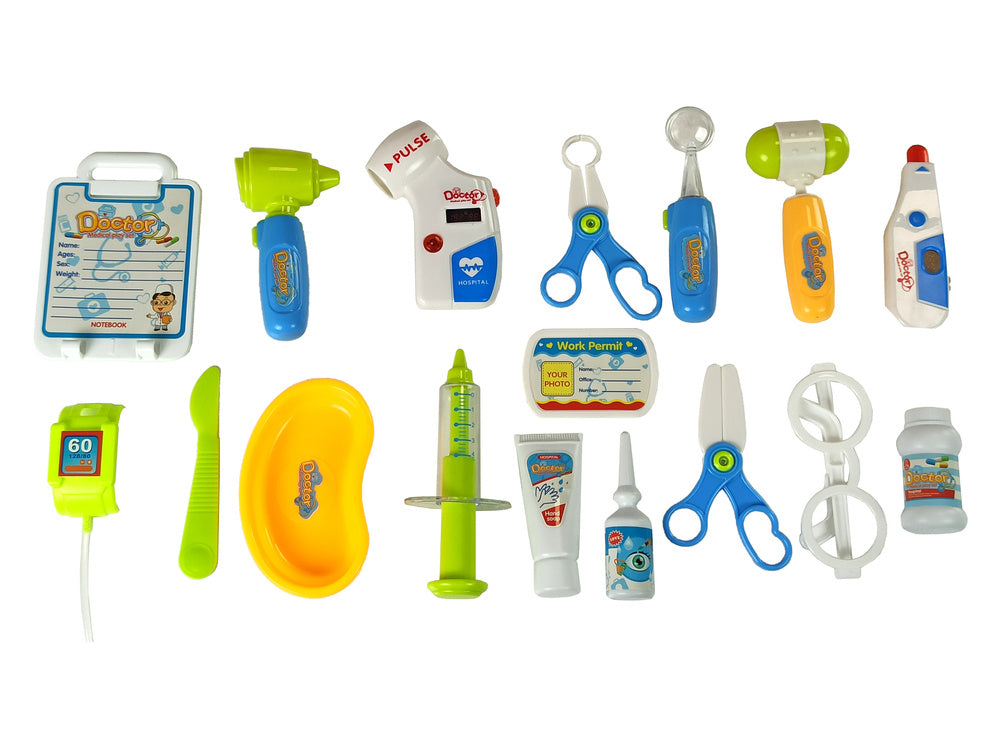 Gydytojo medicinos priemonių rinkinys su vėžimėliu