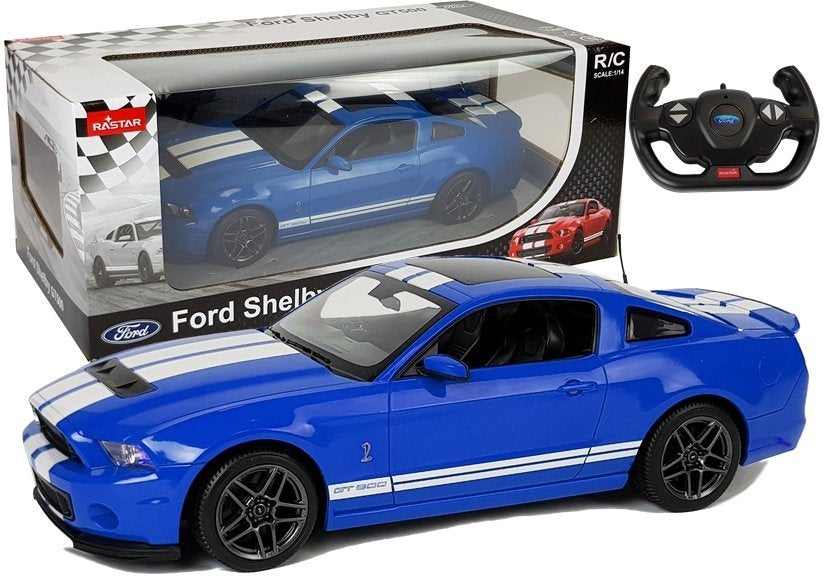 Nuotoliniu būdu valdomas sportinis Ford Shelby Rastar automobilis 1:14, mėlynas