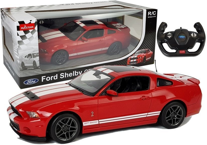Nuotoliniu būdu valdomas sportinis Ford Shelby Rastar automobilis 1:14, raudonas
