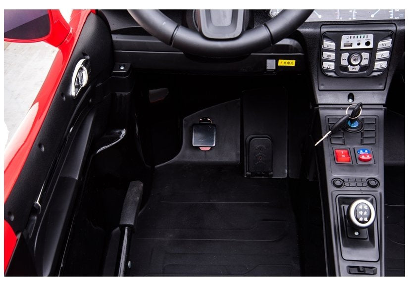 Galingas dvivietis elektromobilis vaikams YSA021A, raudonas lakuotas