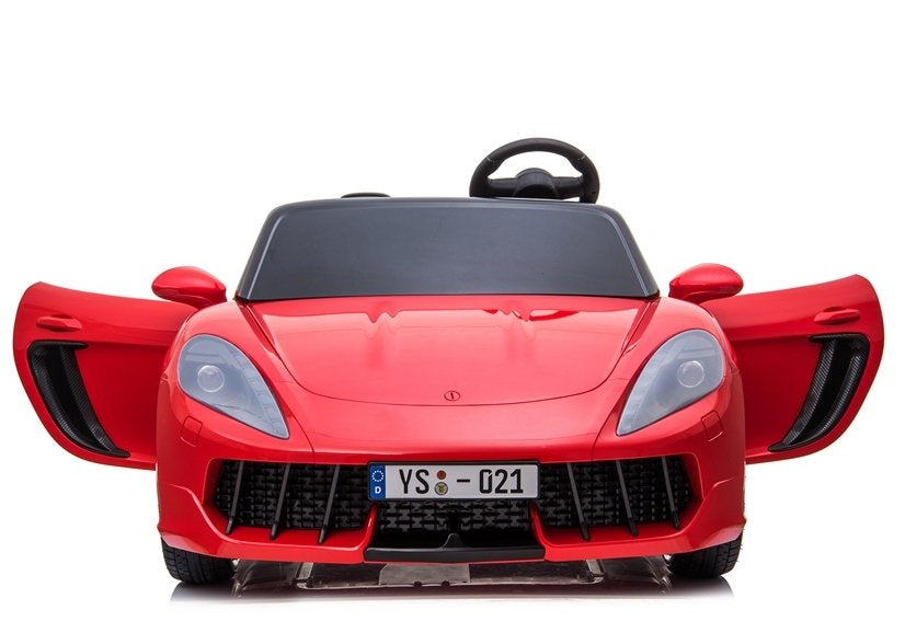 Galingas dvivietis elektromobilis vaikams YSA021A, raudonas lakuotas