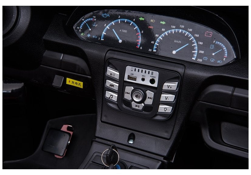 Itin galingas ir didelis dvivietis elektromobilis vaikams YSA021A juodas lakuotas