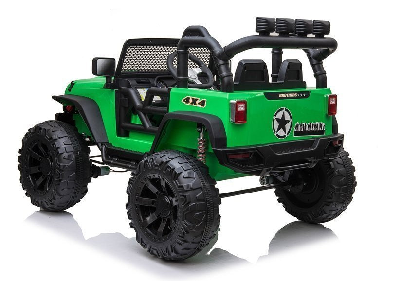 Dvivietis elektromobilis džipas Jeep JC666, žalias