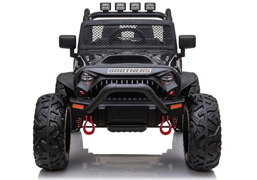 Dvivietis elektromobilis vaikams Jeep JC666, juodas lakuotas