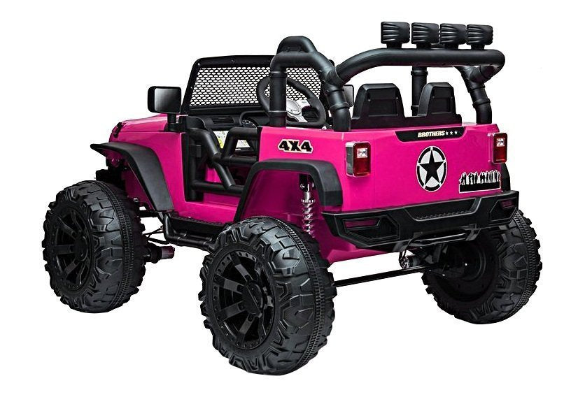 Dvivietis elektromobilis vaikams Jeep JC666, rožinis lakuotas