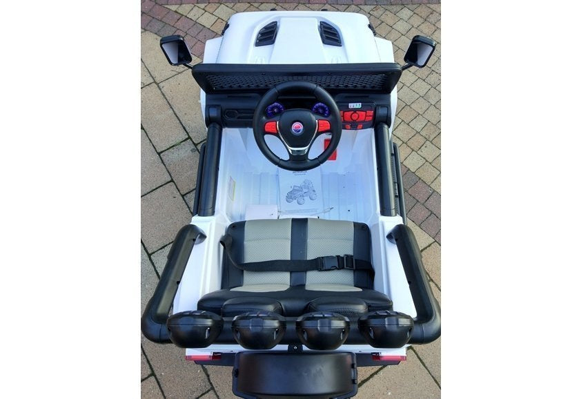 Vienvietis elektromobilis vaikams JEEP 4x4 S2388 baltas