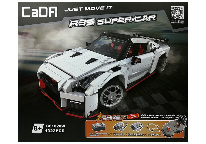 Išskirtinis sportinio - Nissan R35 GTR - R/C automobilio CaDA konstruktorius, 1322 detalių