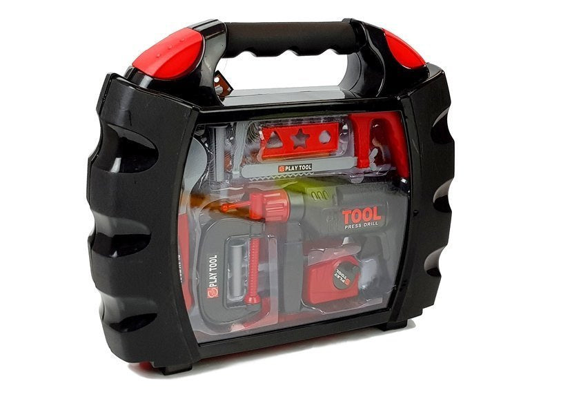 Vaikiškas meistro įrankių rinkinys juodame lagamine