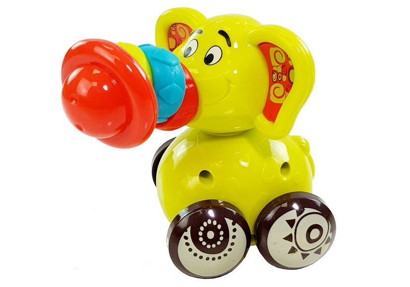 Vaikiškas automobilis dramblys su trimitu