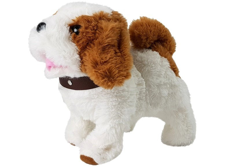 Interaktyvus pliušinis šuo su garsu, baltai rudas