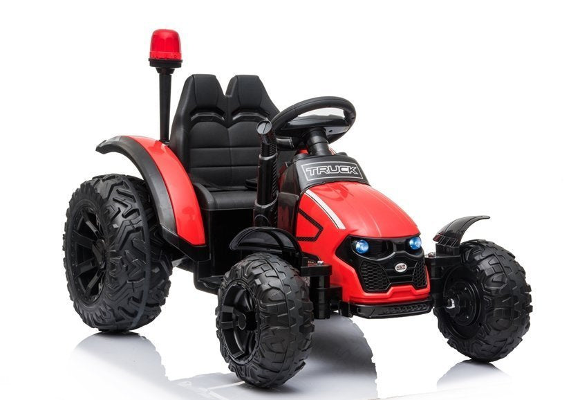 Vienvietis elektrinis traktorius vaikams su priekaba HZB-200, raudonas