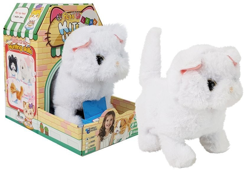 Interaktyvus pliušinis kačiukas, baltas