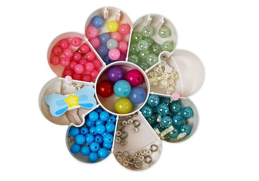 Karoliukų rinkinys + sulankstoma veidrodinė dėžutė