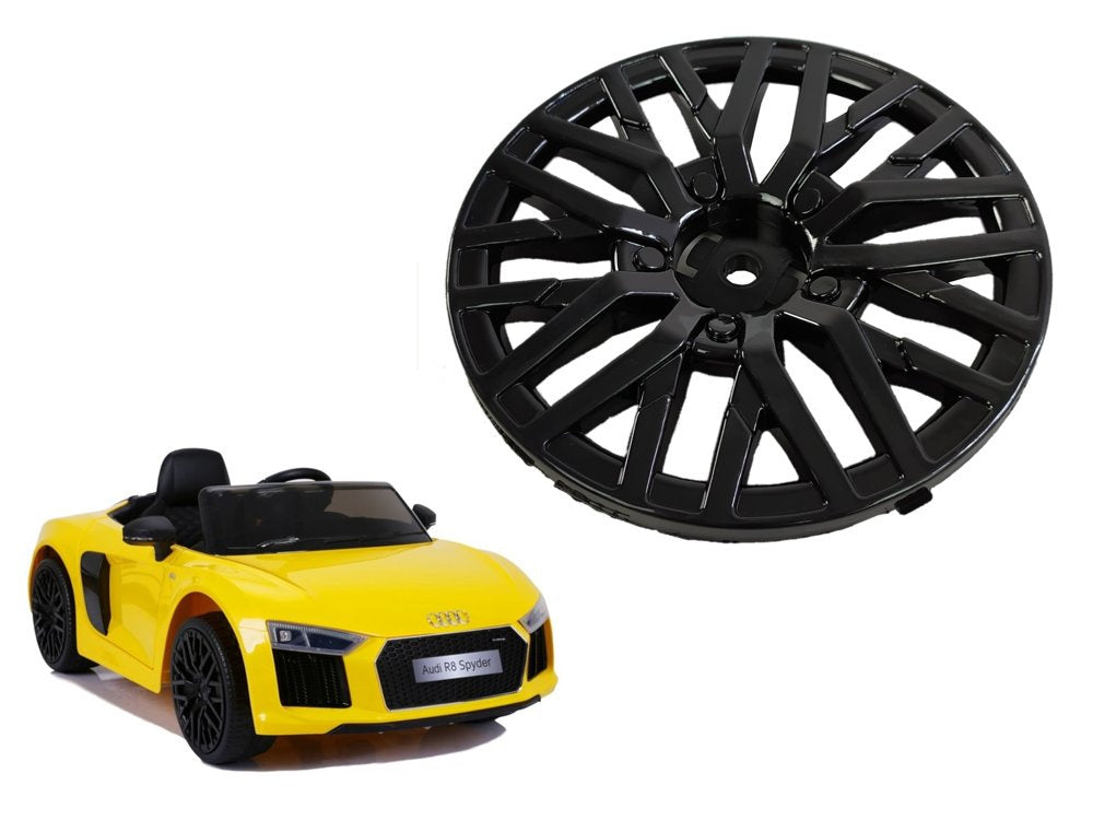 Ratlankis elektromobiliui Audi R8 Black, juodas