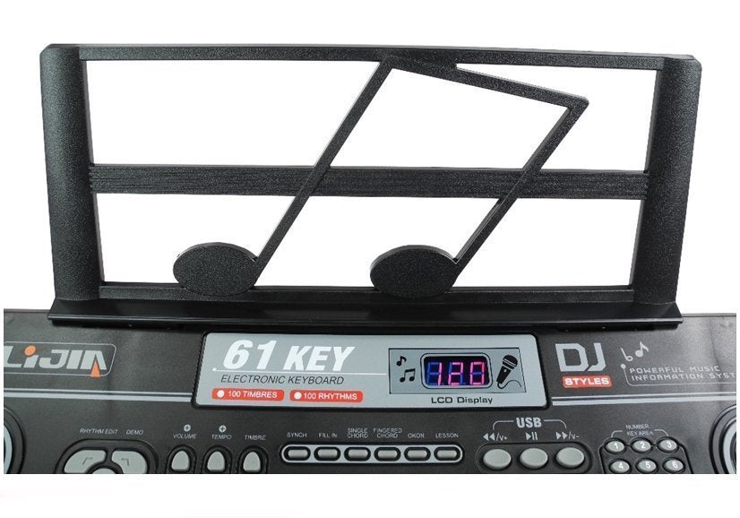 Elektrinis pianinas su mikrofonu bei stovu