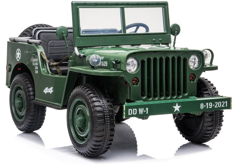 Dvivietis elektromobilis vaikams JEEP Willy 4x4 JH101, žalias