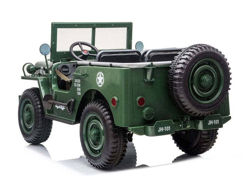 Dvivietis elektromobilis vaikams JEEP Willy 4x4 JH101, žalias