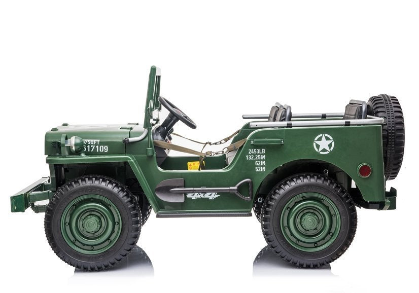 Dvivietis elektromobilis vaikams JEEP Willy 4x4 JH101, žalias