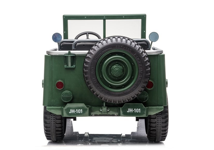 Dvivietis elektromobilis vaikams JEEP Willy 4x4 JH101, žalias