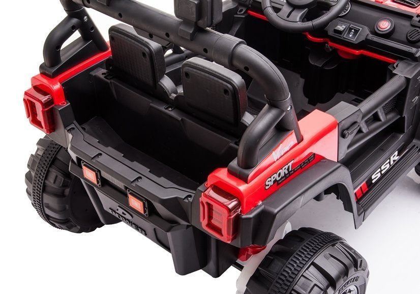 Vienvietis elektrinis džipas vaikams BBH-016, raudonas