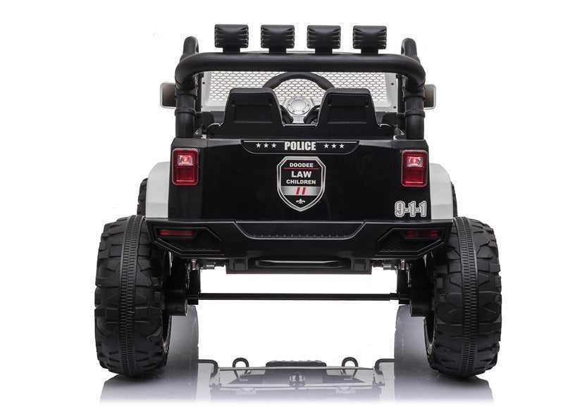 Vienvietis elektrinis policijos džipas vaikams JC666, baltas