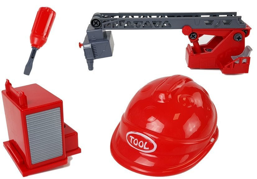 Konstruktorius - gaisrinės pagalbos automobilis su šviesos ir garso efektais + priedai