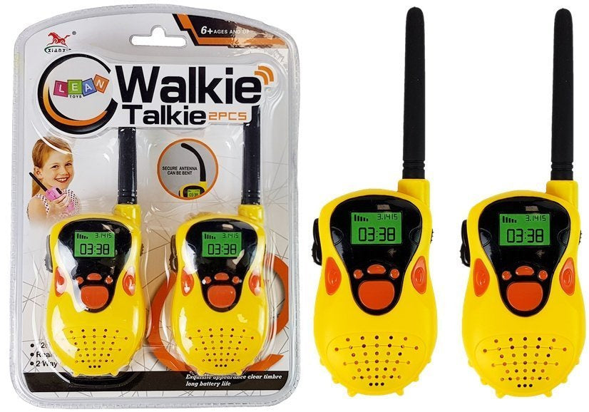 Vaikiškos racijos 2vnt. Walkie Talkie - Diapozonas 100 m, geltonos