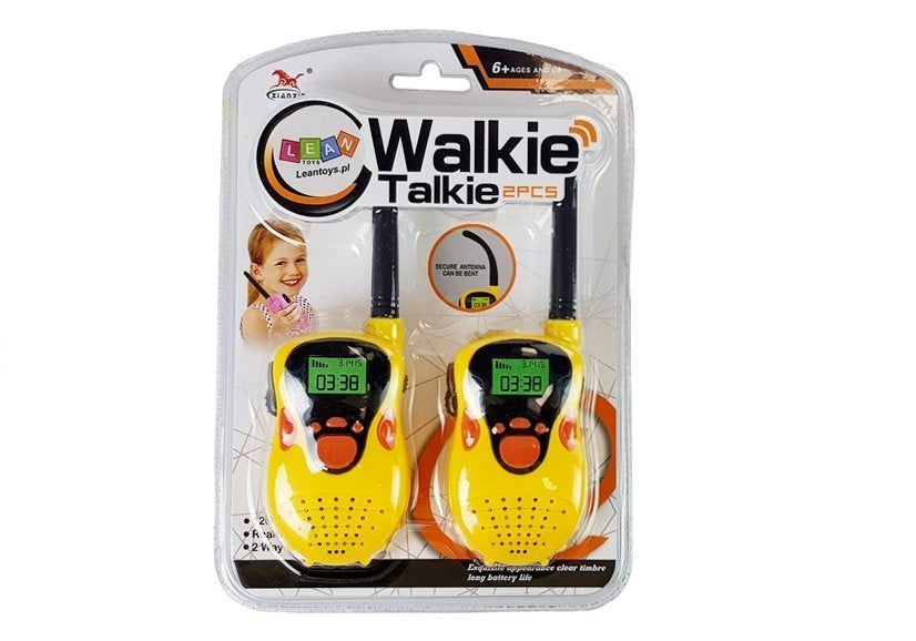 Vaikiškos racijos 2vnt. Walkie Talkie - Diapozonas 100 m, geltonos