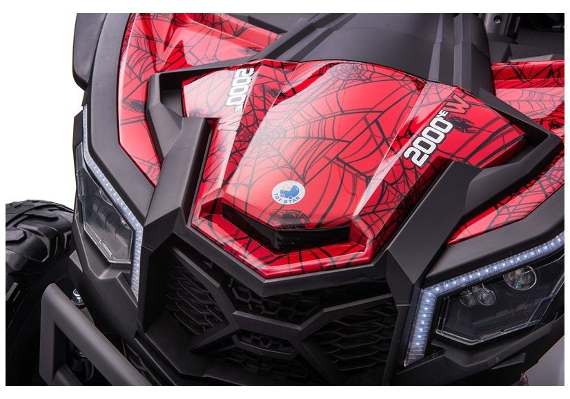 Dvivietis elektromobilis bagis vaikams UTV-MX Camo Spider, raudonas lakuotas