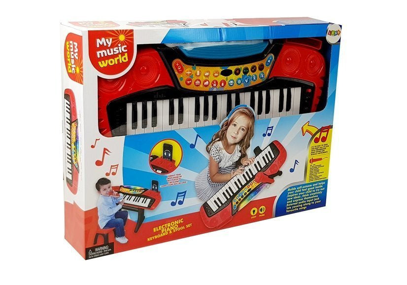 Vaikiškas elektrinis pianinas su stovu ir kėde
