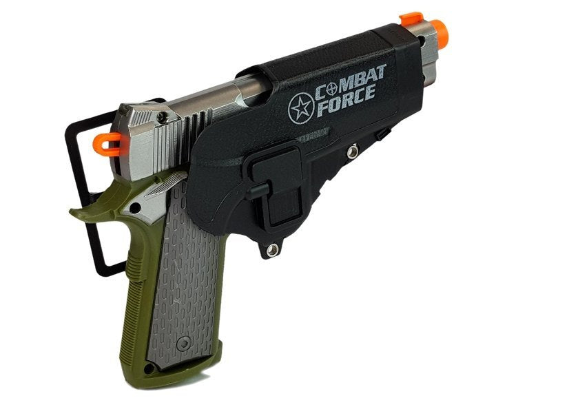 Policininko rinkinys - pistoletas su dėklu, ženkliukas, švilpukas