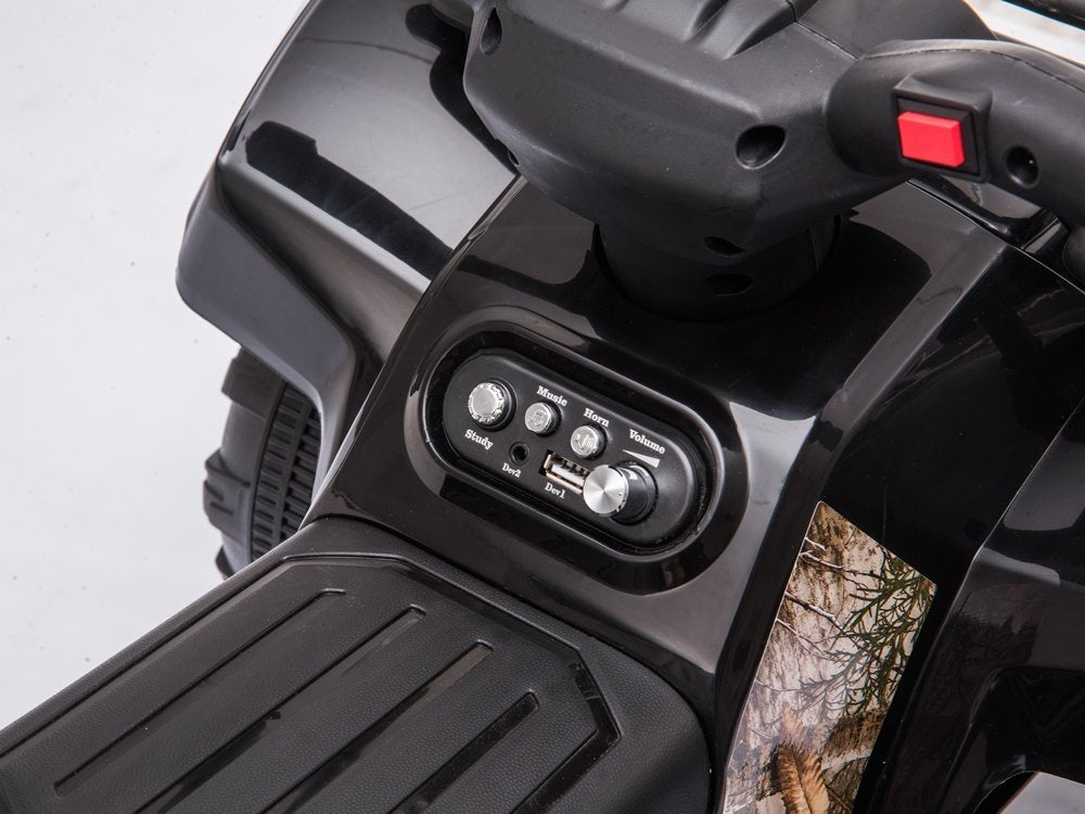 Vienvietis elektinis keturratis vaikams JS320, juodas