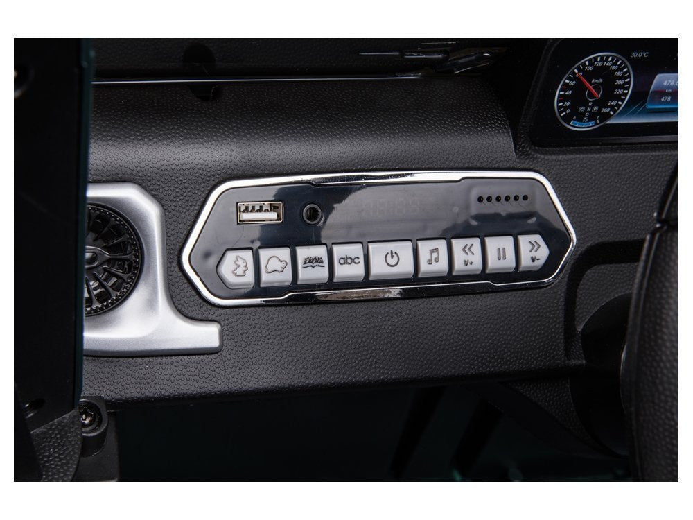 Vienvietis elektromobilis džipas Mercedes G500, tamsiai žalias