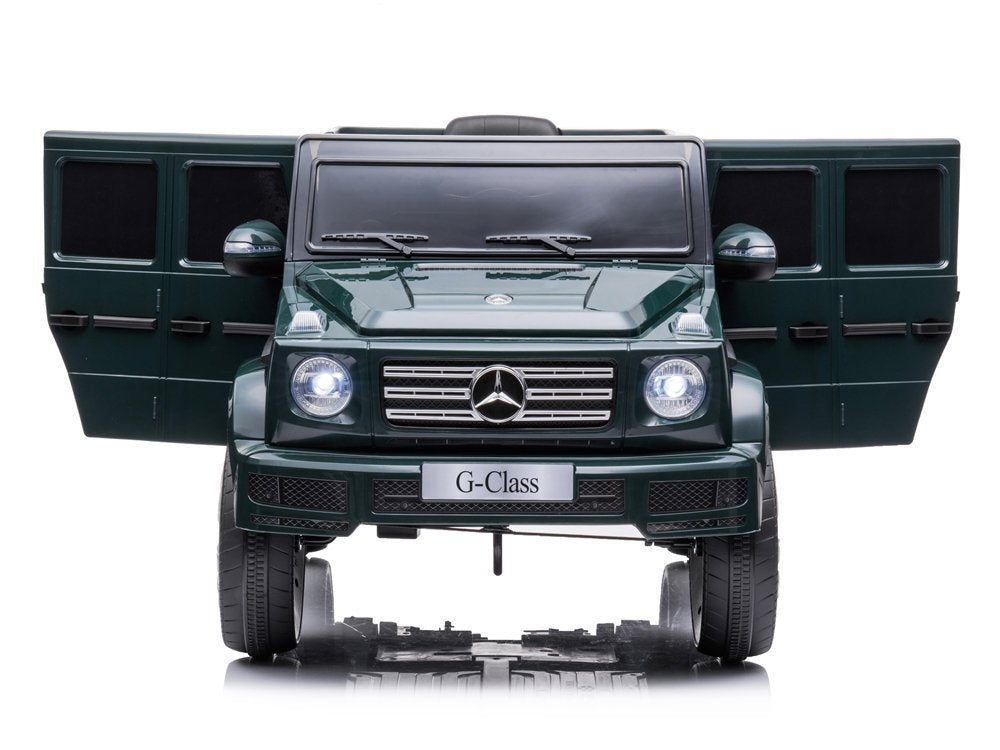 Vienvietis elektromobilis džipas Mercedes G500, tamsiai žalias