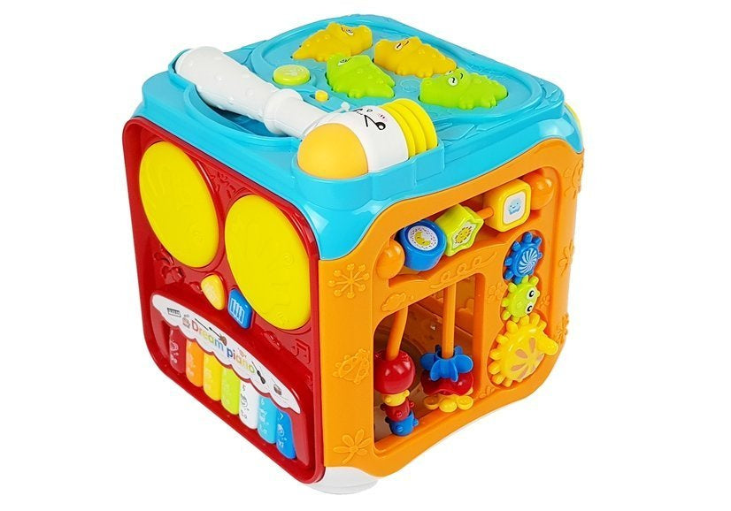 Interaktyvus žaidimų kubas su plaktuku, šviesos ir garso efektais