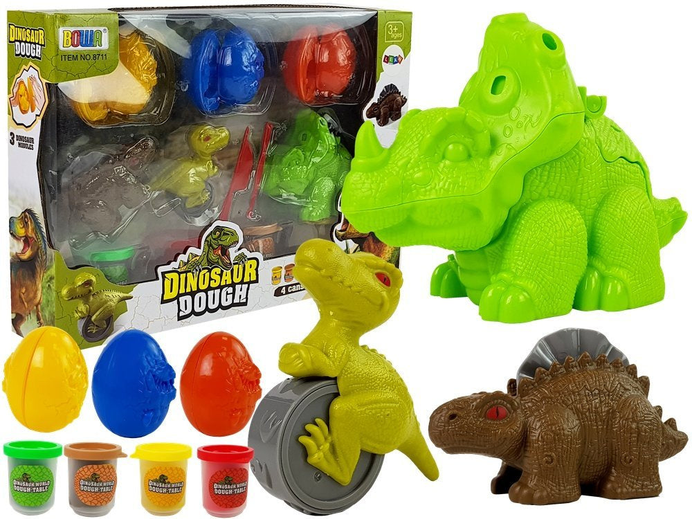 Plastilino rinkinys Dinozaurai 4 spalvų, 12 dalių