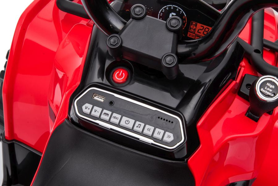 Elektrinis keturratis vaikams UFM JS009, raudonas