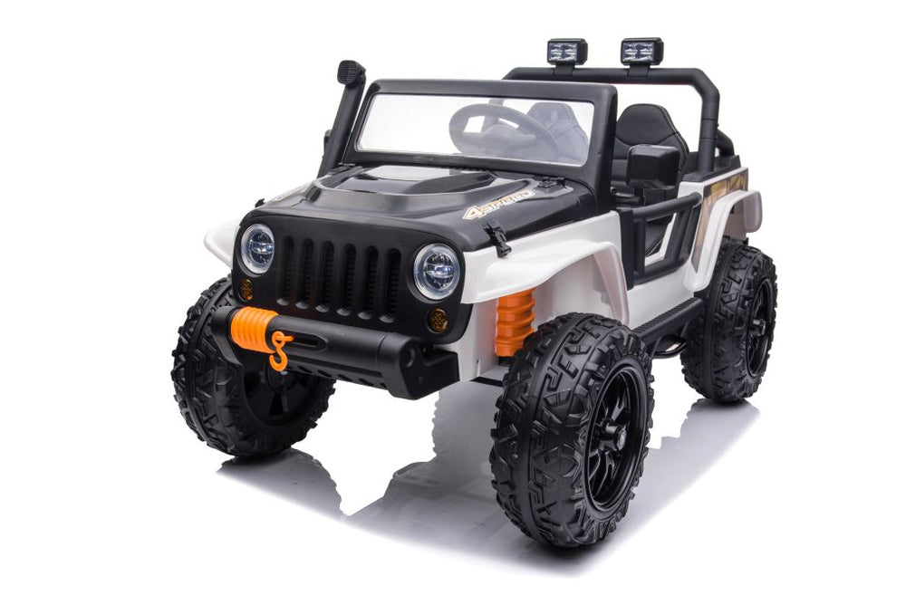 Vienvietis elektromobilis vaikams Jeep Extreme iki 100 kg XB-1118, baltas
