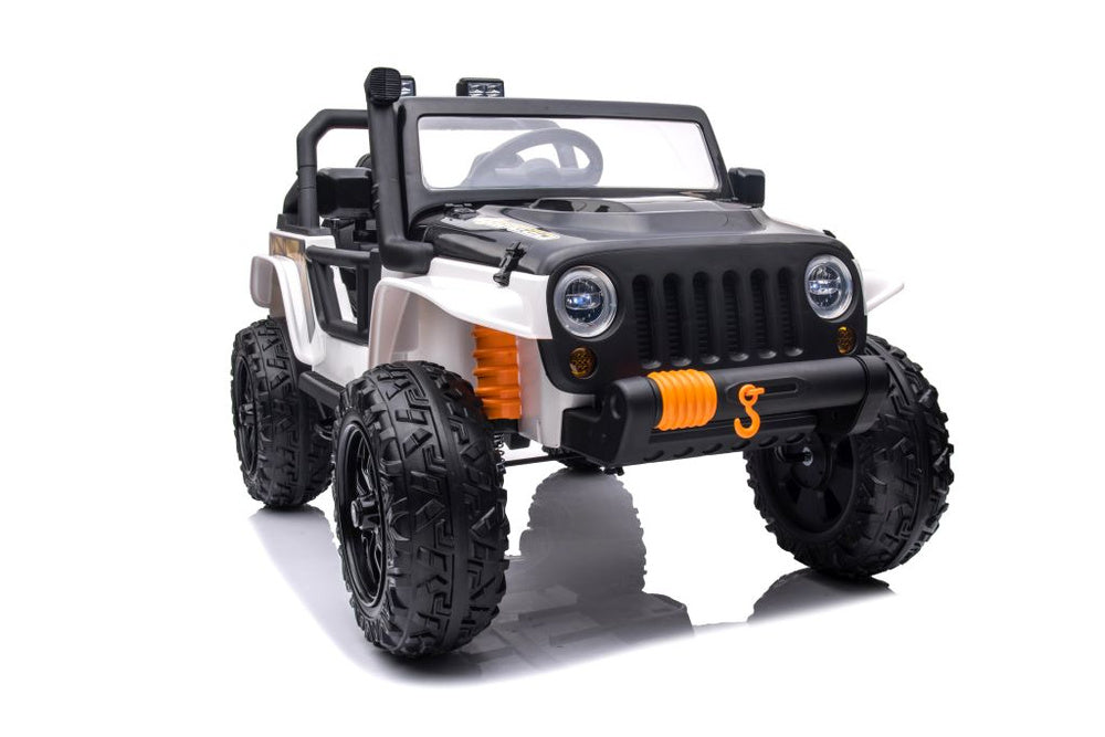 Vienvietis elektromobilis vaikams Jeep Extreme iki 100 kg XB-1118, baltas