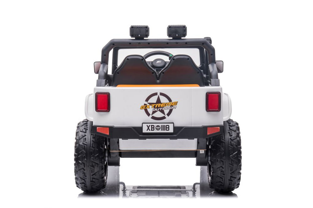 Vienvietis elektromobilis vaikams Jeep Extreme iki 100 kg XB-1118, baltas