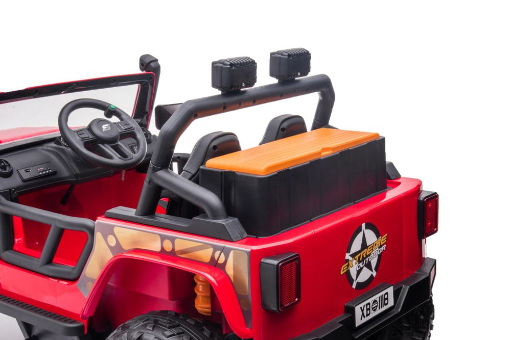 Vienvietis elektromobilis vaikams Jeep Extreme iki 100 kg XB-1118, raudonas